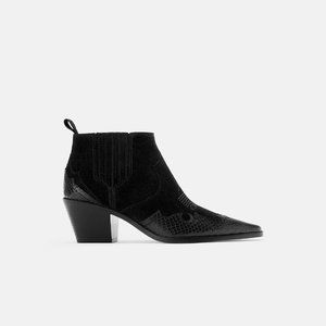 NWT Zara Split Suede Cowboy Ankle Boots